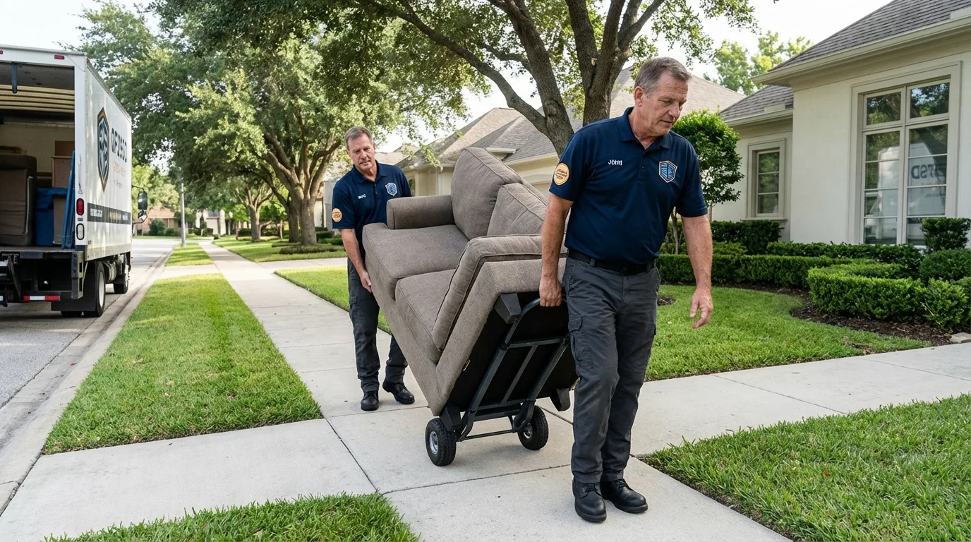 Local residential moving crew loading furniture in Thermopolis, WY